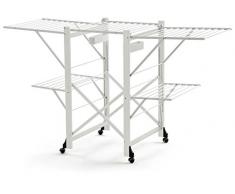 ARREDAMENTI ITALIA 600 GABBIANO Wäscheständer faltbar, Buche weiß lackiert, 175 x 105 x 67 cm
