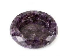 WarmHut Amethyst Aschenbecher, Harz mit Trommelsteinen, Aschenbecher, Amethyst Trommelstein-Halter, Einzigartige Dekoration Artware für Home Office Tisch, Ideales Geschenk (Amethyst-01) Amethyst 02