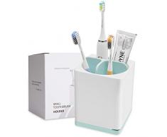 kitchenhoney Zahnbürstenhalter, multifunktional, Badezimmer, Zahnpasta, Zahnbürste, Organizer Ständer für elektrische Zahnbürste, Zahnpasta, Kamm, Rasierer small