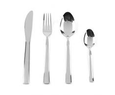 Progress Besteck-Set, poliert, Edelstahl, silberfarben, Edelstahl, Silber, 24-Piece
