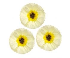 Wrapables Set 3 Stück Gewebe Blumen Pom Poms Party Dekorationen für Hochzeiten, Geburtstag Parteien Baby Duschen und Kinderzimmer Dekor, Creme/gelb