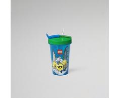 LEGO Becher mit Strohhalm Iconic, Junge, Blau, One Size