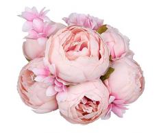 Flojery Pfingstrose aus Seide, Vintage, künstliche Pfingstrosen, für Zuhause, Hochzeit, Party, Dekoration 1pcs Spring Rose Pink