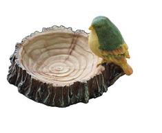 Rmdusk Aschenbecher aus Kunstharz, mit Vogel auf Stumpf 8,1 cm H