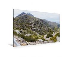 Premium Textil-Leinwand 90 cm x 60 cm quer, Blick auf Sa Calobra | Wandbild, Bild auf Keilrahmen, Fertigbild auf echter Leinwand, Leinwanddruck: DieSchlangenstraÃe nach Sa Calobra. (CALVENDO Natur);CALVENDO Natur