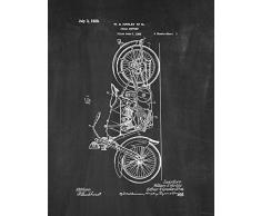 Frame a Patent Harley M10105 Fahrradstütze, patentierter Aufdruck 8.5 x 11 Kreidetafel