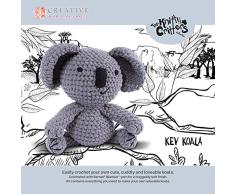 Bernat Knitty critters-kev Koala, dunkelgrau, 300 g Garn, 8 mm und 5 mm Häkelnadel, Garn für die Funktionen, Spielzeug Füllung, Muster