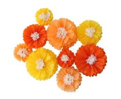 Mybbshower Ombre orange Papierblumen Herbst Hochzeit Bakcdrop Thanksgiving Herbst Halloween Party Brautschmuck Dekoration 9 Stück Orange