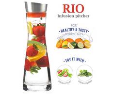 GROSCHE RIO Wasserkaraffe aus Glas mit Infuser und Sangriakanne, 1000 ml