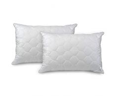 Priceless Pillow Hochwertiges Kissen, luxuriöses Kissen, weich, mittlere und Feste Füllung, 100% Tencel-Stoff, hypoallergen, Virgin Gel-Fasern, King - 2 Pack weiß