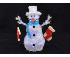 Weihnachtsbeleuchtung Schneemann mit Socken, blau