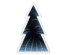 III Baum aus Kunststoff mit Spiegeleffekt und 24 weiÃen LED, batteriebetrieben, für Weihnachten, im Winter, als Stimmungslicht, ca. 27,5 x 18,5 x 5 cm