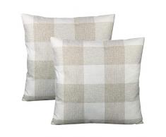 Vakado Kissenbezug, tropischer Flamingo, dekorative Blätter, 45,7 x 45,7 cm, Raumdekoration für Terrasse, Couch Sofa, Stuhl, Bettwäsche 2 pieces, 20x20 Plaids-beige & weiß