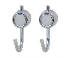 MSV Wandhaken 2 Stück aus ABC/ABS/Chrom, Silber, 6x2.5x2.5 cm