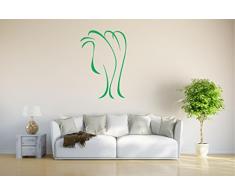 INDIGOS 4051095833420 Wandtattoo / Wandsticker - d276 süßes Kamel Afrika Zebu Wüste Lama Tribal, Vinyl, grün, 80 x 54 x 1 cm