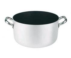 Pentole Agnelli Platinum Schmortopf aus Aluminium, mit 2 Griffen aus Edelstahl 28 cm Silber/schwarz