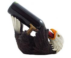 Home-n-Gifts Bald Eagle Wein Trinken Flaschenhalter in American Patriotische Bar Decor, Vogel Wein Ständer Statuen, Wein Rack Skulpturen und Figuren