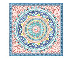 Orian Strandtuch, Mikrofaser, Mandala, groß, Blau, 150 x 150 cm, Mehrfarbig