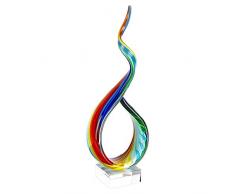 Badash – Rainbow Band Murano Style Art Glas Mittelpunkt auf Kristall Boden 45,7 cm