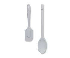 Zeal JSET4S Kochlöffel und Pfannenwender, antihaftbeschichtet, Silikon, 2-teiliges Set, Grau