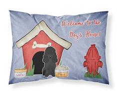 Caroline s Treasures bb2825pillowcase Hund House Collection Pudel schwarz Stoff Kissenbezüge, Standard, Multicolor