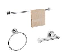 Dynasty Hardware 4003-cm Manhattan Single Handtuch Bar Chrom poliert, poliertes chrom, 3-teiliges Set