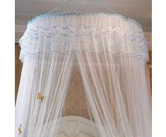 seadear Luxus Deckenleuchte Dome Net Moskitonetz Idyllic Lace Princess Bett, Schutz Vorzelt Net große Moskitonetz Bettwäsche Princess Dream Luminous Schmetterling Rund Moskitonetz Vertical 2.7 meters, the hem width 11 meters weiß