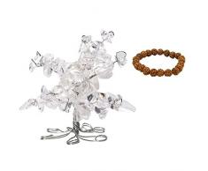 Odishabazaar Feng Shui Natürlicher mehrfarbiger Heilstein Kristall Bonsai Glücksbaum für Glück, Reichtum und Wohlstand Zuhause Büro Tischdekoration, Stein, Orange (Carnelian), S