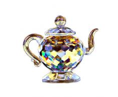 QF Glaskristall Teekanne Briefbeschwerer Art Craft Collection Tischdekoration