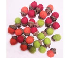 Alt2day 30 Stück künstliche Filzzkegel handgefertigte Weihnachtsdekoration Herbstfarben für DIY Filzkegel Girlande Weihnachtsbaum Ornamente Set 1