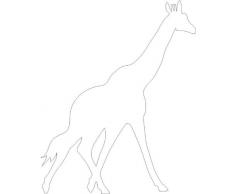 INDIGOS 4250380554907 Wandtattoo w058 Giraffe Afrika, 96 x 77 cm, weiß