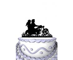 Meijiafei Wedding Cake Topper - Script Mr & Mrs with Heart for Rustic Wedding Anniversary Decoration