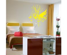 INDIGOS 4052166147088 Wandtattoo w663 einzigartigen Baum Wandaufkleber, 96 x 85 cm, gelb