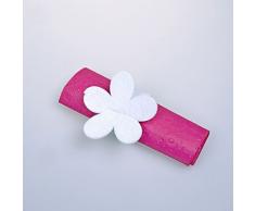 Deko und Band Serviettenring aus Filz - Blume - weiß - 12 Stück - 23x8cm - 56003 00