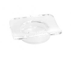 Home Seifenschale eckig, Acryl, Weiß, 9 x 11 x 3 cm