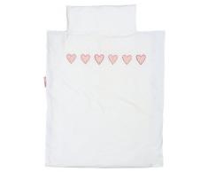Taftan DL-181 Bettwäsche, Herzchen, 135 x 200 cm und 80 x 80 cm, Baumwolle