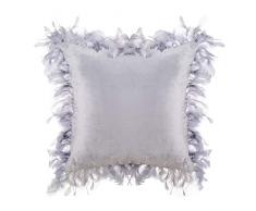 Merrycolor Dekorative Luxus Überwurf Kissenbezüge Kunstfeder flauschig Kissenbezüge Plumage quadratische Kissenbezüge Schams Elegant Home Decor für Sofa Couch Schlafzimmer Auto 40,6 x 40,6 cm 18x18 cremeweiß