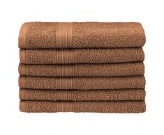 Superior - Umweltfreundliches Handtuchset, Baumwolle, kaffeefarben, 40,6 x 76,2 cm, 6-teilig