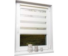 Doppelrollo Duorollo Vanille 45x150 cm ohne Bohren Seitenzug Klemmrollo