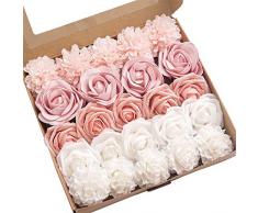 Lings moment Künstliche Blumen Combo für DIY Hochzeit Blumensträuße Tafelaufsätze Arrangements Party Baby Dusche Home Dekoration Dreamy Blush
