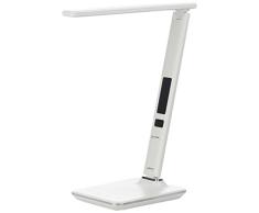 Melianda MA-61000 Schreibtischlampe, dimmbar, Uhr, Temperatur, Wecker, Kalender weiß