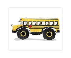AtoZStudio Classic Car Wall Art – Set von 5 Drucken // Spielzimmerdeko // Kinderzimmer Poster // Transport Auto Kinderzimmer // Geburtstag Party Dekoration // Vintage 8x10 Monster Sb