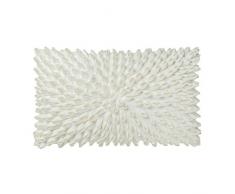 KingRose 3D handgefertigte Blumen Dekorative Überwurf-Kissenbezüge aus Massivwolle für Sofa Couch Stuhl 30,5 x 50,8 cm, Blau Art Deco 12 x 20 Inches Suede Pure White