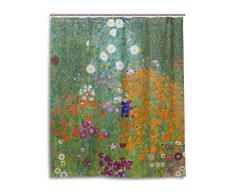JSTEL Decor Vorhang für die Dusche Gustav Klimt Flower Painting Muster Print 100% Polyester Stoff Vorhang für die Dusche 152,4 x 182,9 cm für Home Badezimmer Deko Dusche Bad Vorhänge