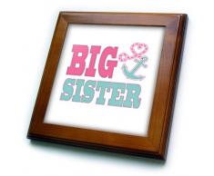 3dRose FT 165882 _ 1 Big Sister Cute Anker & Herz Seil pink und Aqua von Fliesen, 8 von 20,3 cm