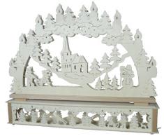 SchwibboLa KB 10-69 Erzgebirgischer Doppelt Beleuchteter Schwibbogen inklusive Erhöhung mit Zertifizierung, 72 x 51 cm 10-69