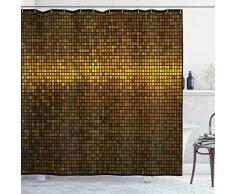 Tribal Vorhang für die Dusche von ambesonne, native American Geometrische Muster mit Kreisen und Pfeile Hipster Kunst, Stoff Badezimmer Decor Set mit Haken, mint grün orange creme, Textil, Multi 8, 69W x 84L