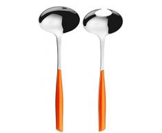 Bugatti GLOU-021F14/15 Glamour Salatbesteck, SAN/Edelstahl, 16 x 26 x 3 cm, Orange, 2 Stück