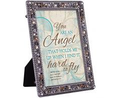Cottage Garten Sie Sind Ein Engel Matthew 19: 26 Jeweled Zinn 5 x 7 Staffelei Rückseite Foto Rahmen