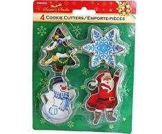 Unbekannt Ausstechformen-Set Weihnachtsfest Weihnachtsbaum Schneeflocke Schneemann Weihnachtsmann Weihnachtsmann Edelstahl 4-teiliges Set